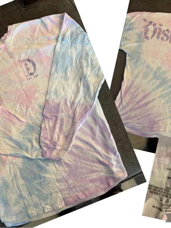 disneyland Tops - Disney Tie-Dye Long Sleeve Tee - Pastel Blue & Lavender